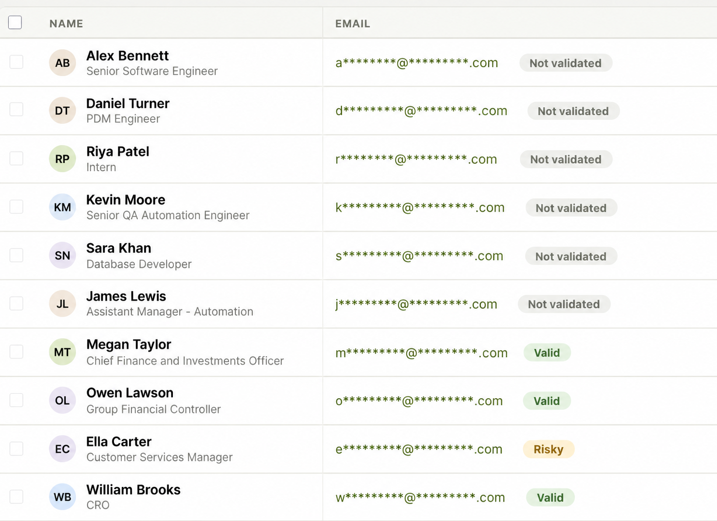 Lead Validation